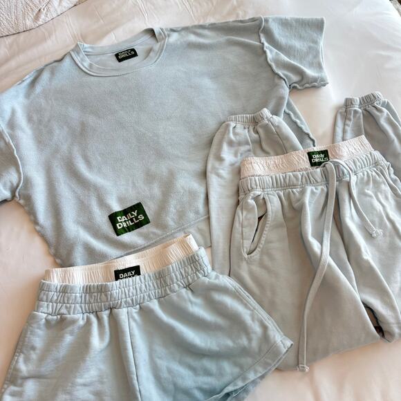 Daily Drills Lake Day Classic Crew Tee Boxer Super Shorts Super Pants Size XS/S - Picture 1 of 7